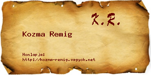 Kozma Remig névjegykártya